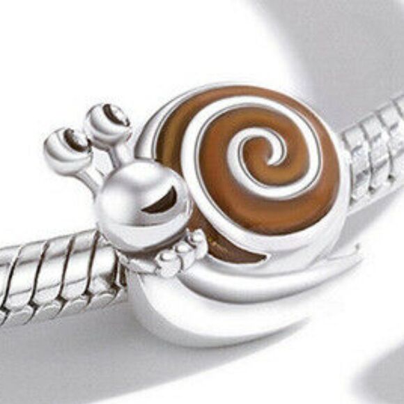 Voroco Jewelry - Womens 925 Silver Mr. Snail Charm